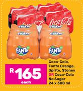 Coca-Cola, Fanta Orange, Sprite, Stoney Or Coca-Cola No Sugar 24 x 300 ml-Each