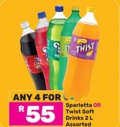 Sparletta Or Twist Soft Drinks Assorted-For Any 4 x 2Ltr