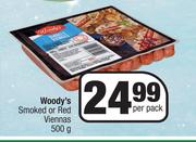 Woody'd Smoked Or Red Viennas-500g Per Pack