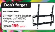 Ultra-Link 21"-60" Tilt TV Bracket UL-TMT2160