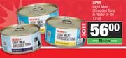 Spar Light Meat Shredded Tuna In Water Or Oil -For Any 3 x 170g