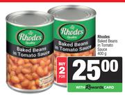Rhodes Baked Beans In Tomato Sauce-For 2 x 400g