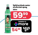 Sofnfree Black Castor Oil Afre Hair Spray-350ml Each