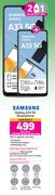 2 x Samsung Galaxy A33 5G Smartphone-On 1.2GB Red Top Up Core More Data (Contract Only)