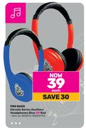 Pro Bass Elevate Series Auxiliary Headphones Blue Or Red-Each