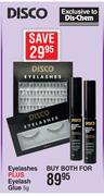 Disco Eyelashes Plus Eyelash Glue 5g-Both For