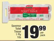 Savemor Toilet Tissue 1 Ply-10s Per Pack