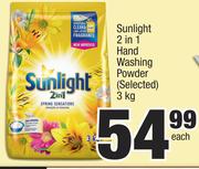 Sunlight 2 In 1 Hand Washing Powder (Selected)-3Kg Each
