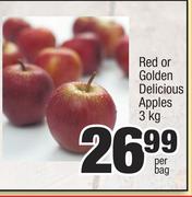 Red Or Golden Delicious Apples-3Kg Per Bag