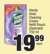 Handy Andy Cleaning Cream Refill Pouch (Selected)-750ml Each
