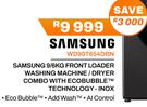 Samsung 9/8Kg Front Loader Washing Machine/Dryer Combo With Ecobubble Technology (INOX) WD90T654DBN