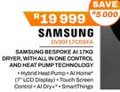 Samsung 17Kg Bespoke AI Dryer With All In One Control & Heat Pump Technology DV90F17CDSFA