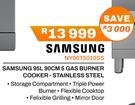 Samsung 95Ltr 90cm 5 Gas Burner Cooker (Stainless Steel) NY90T5010SS