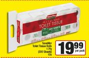 SaveMor Toilet Tissue Rolls 1 Ply 300 Sheets-10s Per Pack