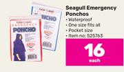 Seagull Emergency Ponchos-Each