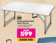 Campmaster Folding Adjustable Table 122cm