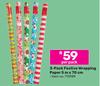 3 Pack Festive Wrapping Paper 5m x 70cm-Per Pack