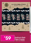 Festive 6 Pack Paper Cracker