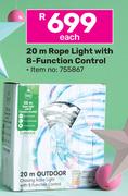 20m Rope Light With 8 Function Control-Each