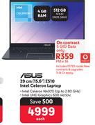 Asus 39cm (15.6") E510 Intel Celeron Laptop-On 5 GIG Data 