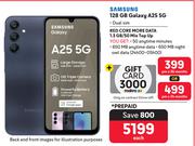 Samsung Galaxy A25 128GB 5G-On 1.3GB Red Core More Data (24 Months)