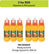 Mr Orange Ready To Drink Orange Squash-For 2 x 6 x 300ml