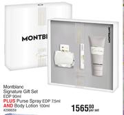 Montblanc Signature Gift Set EDP 90ml Plus Purse Spray EDP 7.5ml & Body Lotion 100ml-Per Set