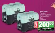 Black Crown Premium Gin & Dry Lemon (Incl. Variants) Cans-For 2 x 6 x 440 ml
