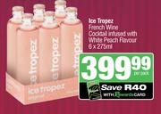 Ice Tropez French Wine Cocktail Infused With White Peach Flavour-6 x 275ml Per Pack
