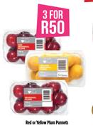 Red Or Yellow Plum Punnets-For 3