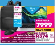 Acer Aspire Lite Core i3 Laptop Plus Backpack & Mouse