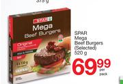Spar Mega Beef Burgers (Selected)-520g Per Pack