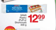 Spar Pastry (Puff Or Shortcrust)-400g Each
