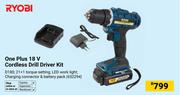 Ryobi One Plus 18V Cordless Drill Driver kit 652294