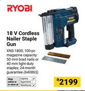 Ryobi 18V Cordless Nailer Staple Gun 640865