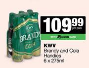 KWV Brandy & Cola Handies-6 x 275ml