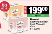 Bernini Sparkling Spritzer Cans-For 2 x 6 x 500ml