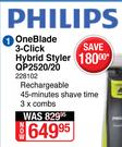 Philips OneBlade 3 Click Hybrid Styler QP2520/ 20