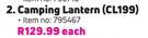 Camp Master Camping Lantern CL199-Each