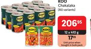 Koo Chakalaka (All Variants)-12 x 410g