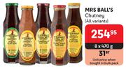 Mrs Ball's Chutney (All Variants)-8 x 470g