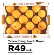 Yellow Cling Peach Boxes-Each
