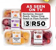 Nectarine, Desert Peach, Yellow Cling Peach Or Plum Punnets-For Any 3