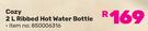 Cozy 2Ltr Ribbed Hot Water Bottle