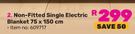 Pure Pleasure Non-Fitted Single Electric Blanket-75 x 150cm