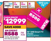 Hisense 75"(190cm) UHD Smart TV 75A6K