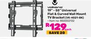Volkano 19"-55" Universal Flat & Curved Wall Mount TV Bracket VK-4021-BK-Each
