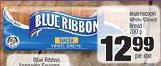 Blue Ribbon White Sliced Bread-700g Per Loaf