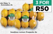 Seedless Lemon Prepacks 6's Pack-For 3