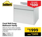 Builders Coral Wall Hung Bathroom Vanity 743781